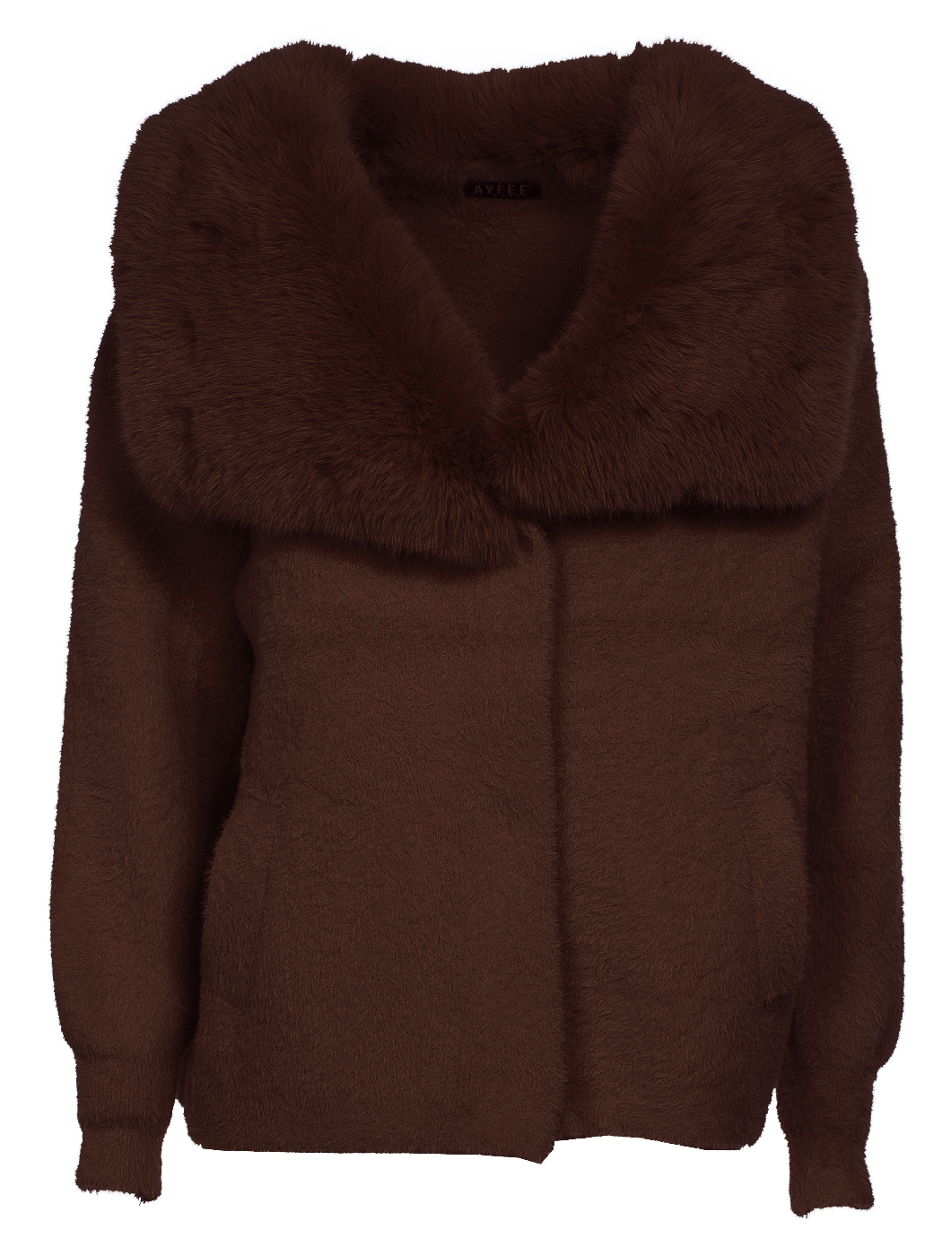 GIACCA CORTA COLLO,3 TG,100%NY,MADE IN PRC             - BROWN